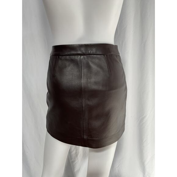 Frame Leather Mini Brown Skirt Size XXS - Picture 2 of 4